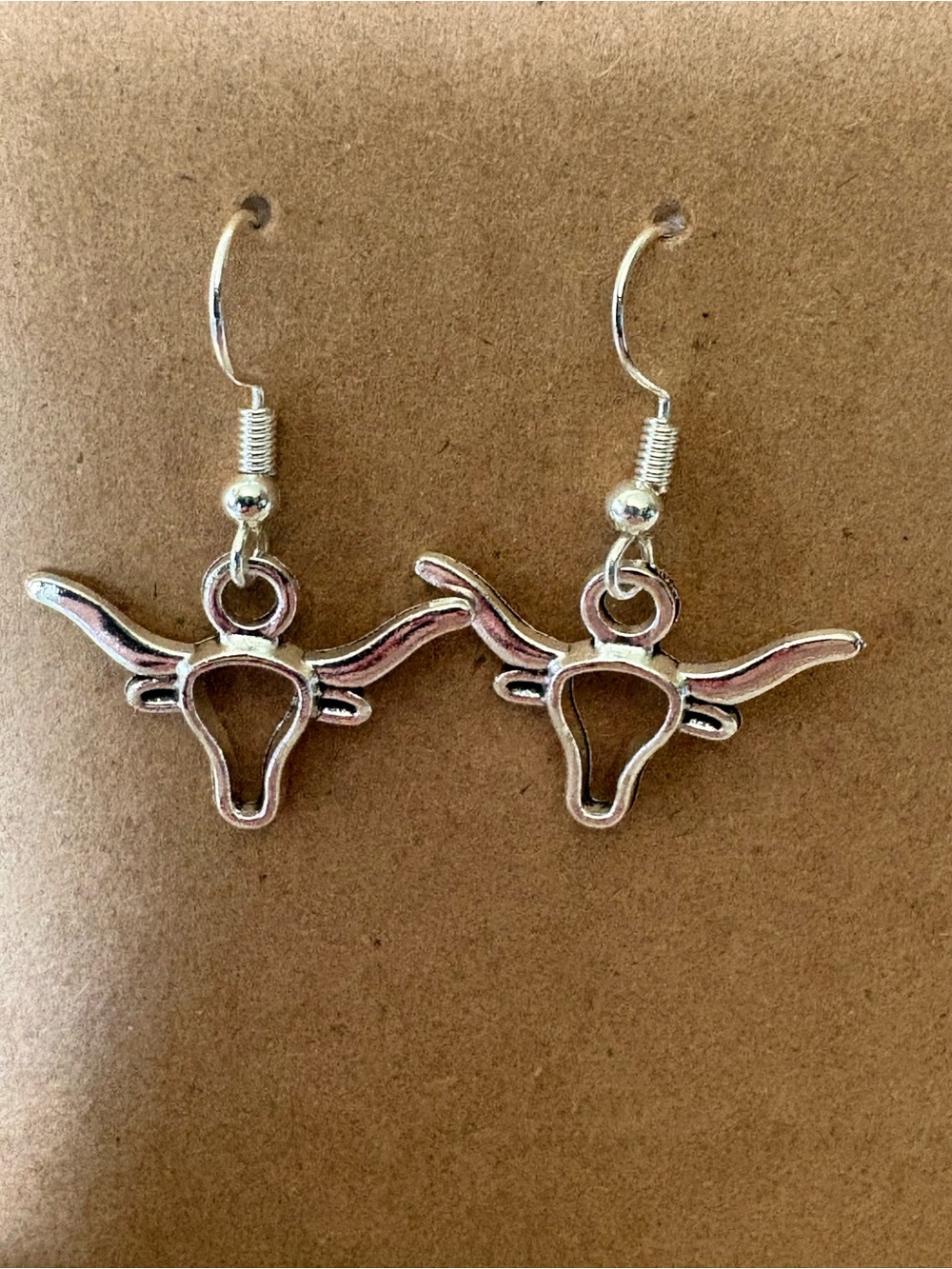 Silver Longhorn Hook Earrings for Kids